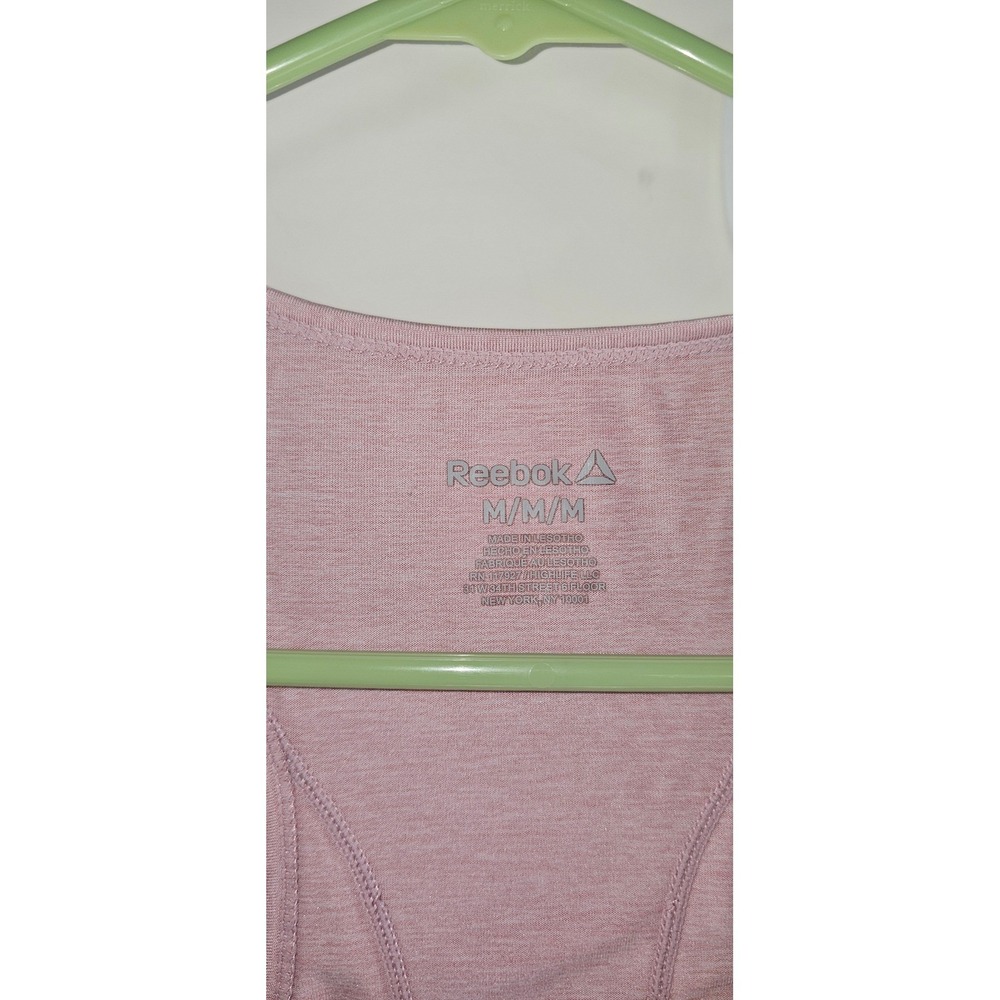 Reebok Womens Racerback Workout Tank Top Heather Pink Size Medium Activewear - Picture 2 of 6